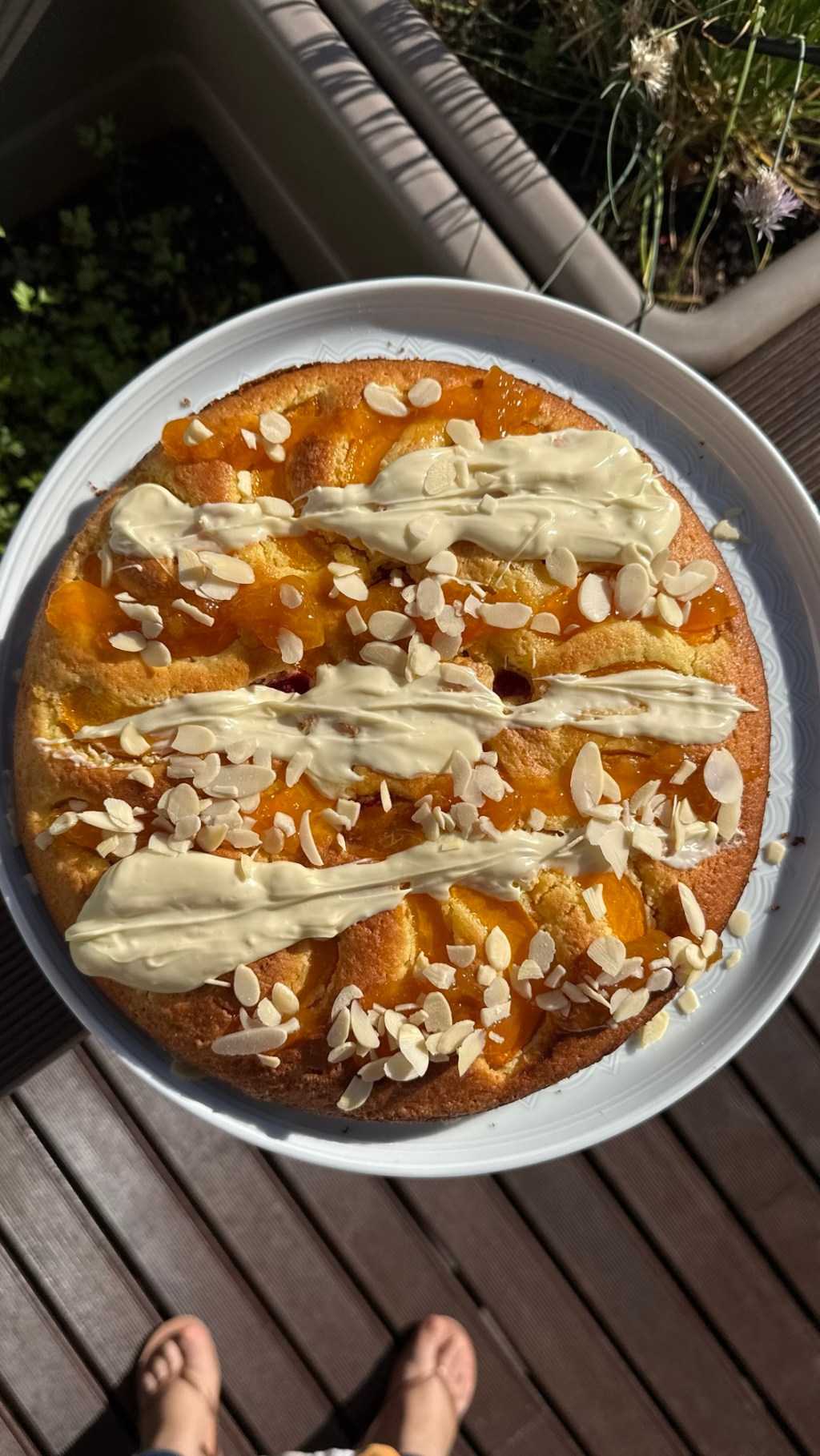 Bolo de Amêndoa, Laranja, Pêssego e Framboesa – rápido, fácil e muito bom